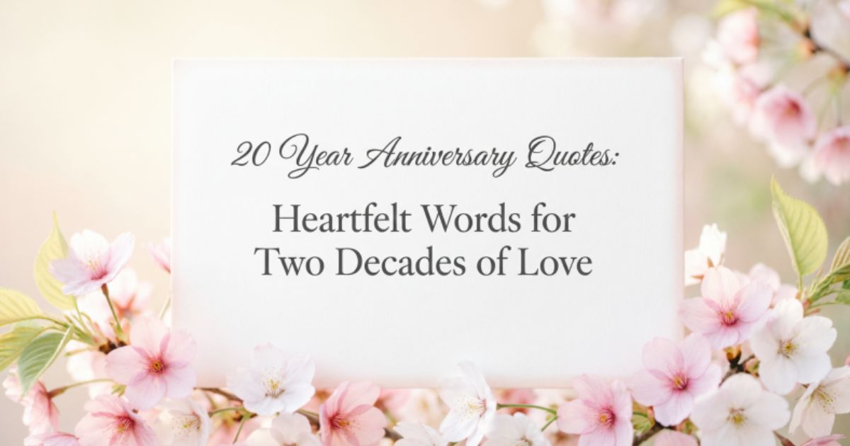 20 Year Anniversary Quotes: Heartfelt Words for Two Decades of Love