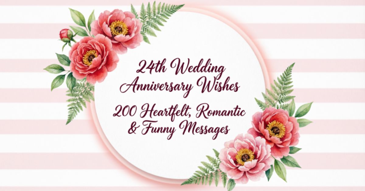 24th Wedding Anniversary Wishes: 200 Heartfelt, Romantic & Funny Messages