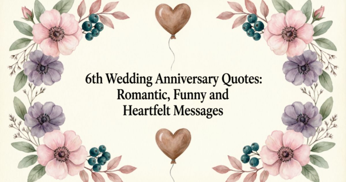 6th Wedding Anniversary Quotes: Romantic, Funny and Heartfelt Messages