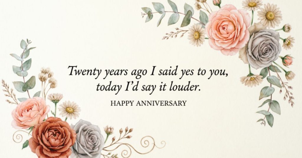 Classic Romantic 20th Anniversary Quotes