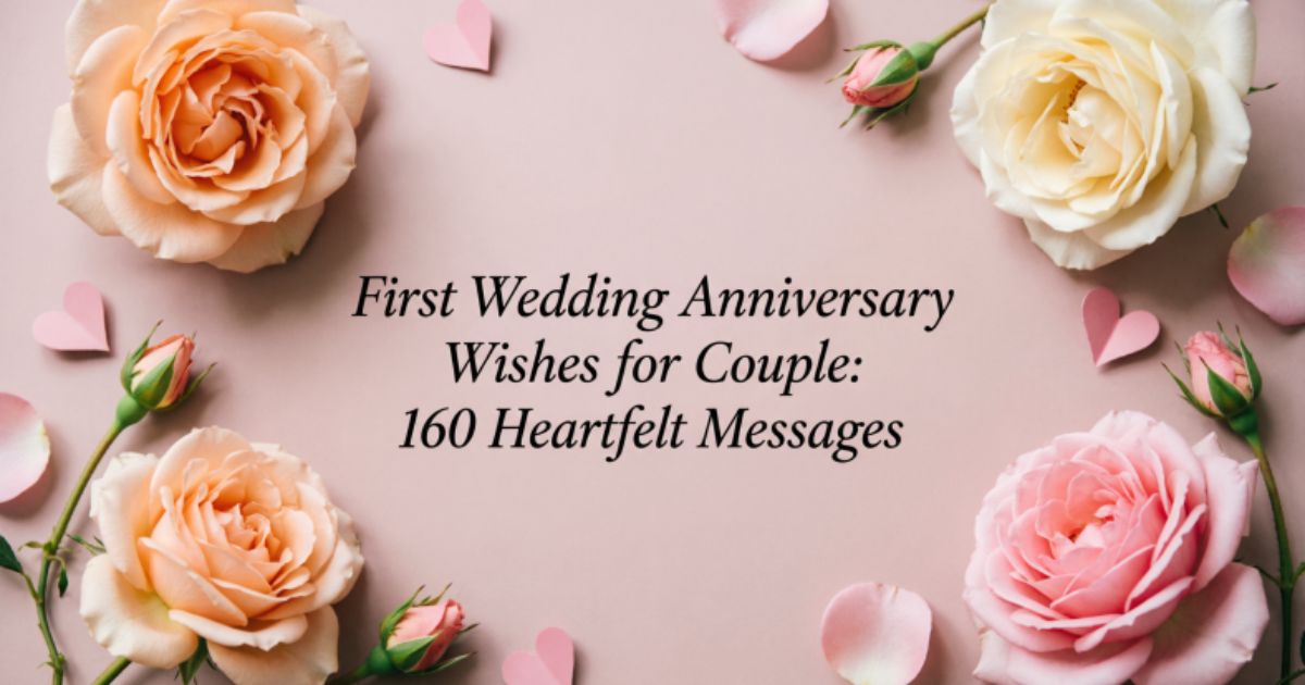 First Wedding Anniversary Wishes for Couple: 160 Heartfelt Messages